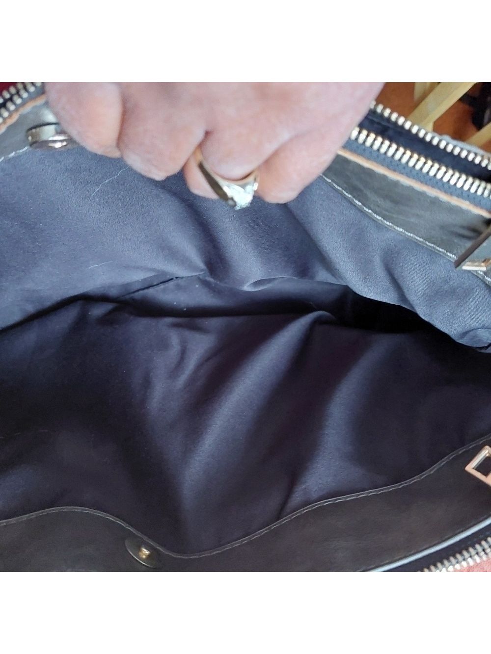 Taupe Large Formed Shell Bag - Picture 7 of 16